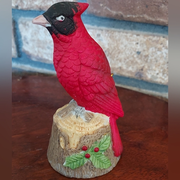 Jasco Christmas Red Cardinal Dinner Bell Vintage Holiday - Picture 1 of 10